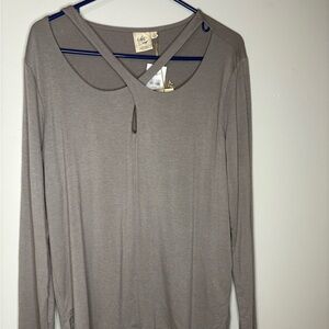 White Crow Buckle NWT Cross front Cara long sleeved knit top‎ S dusk gray